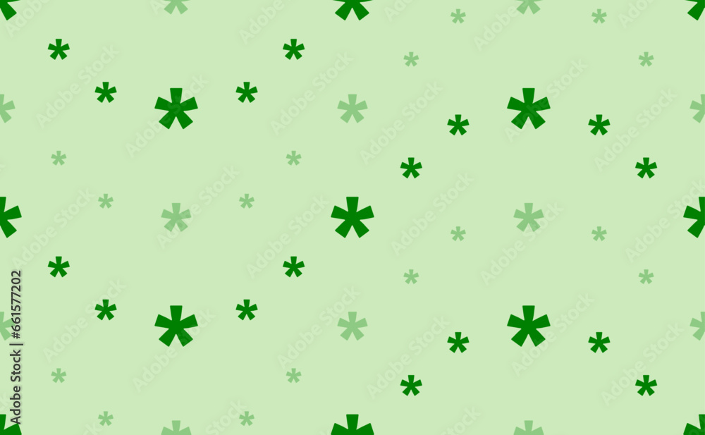 Poster seamless pattern of large and small green multiply symbols. the elements are arranged in a wavy. vec