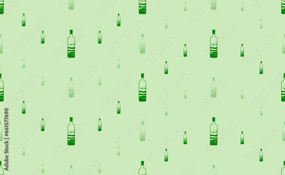 Poster seamless pattern of large and small green the world in a bottle symbols. the elements are arranged i