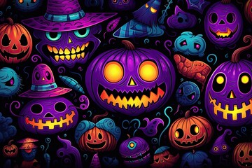 halloween cartoon backgrounds Generative AI