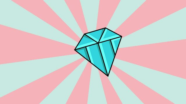 Animated diamond icon with rotating background