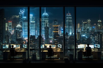 Fototapeta na wymiar city at night, Generative AI