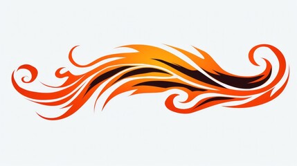 A fiery racing car sticker featuring tribal flame design, suitable for adorning car sides and motorcycle tanks, reminiscent of fire-themed tattoos. This artwork is available in vector format