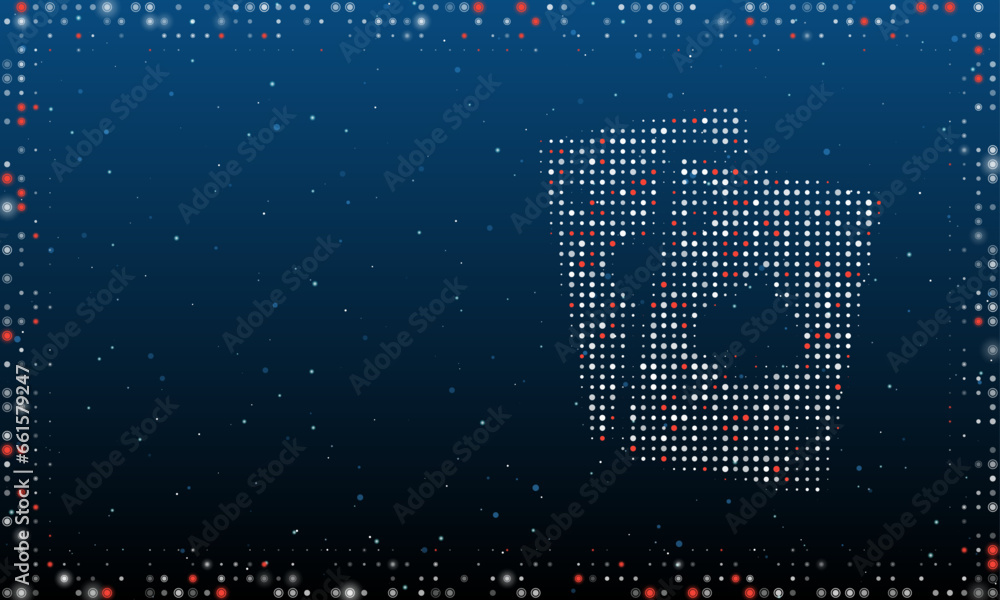 Poster on the right is the two aces symbol filled with white dots. pointillism style. abstract futuristic f