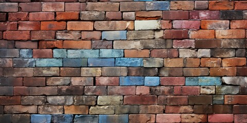 AI Generated. AI Generative. Bright color brick wall decoration texture background template. Graphic Art
