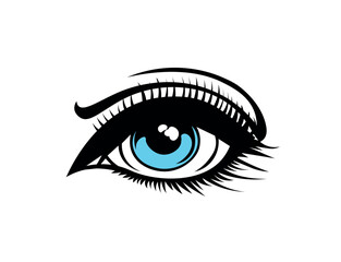 Vector illustration of cartoon eye for logo	