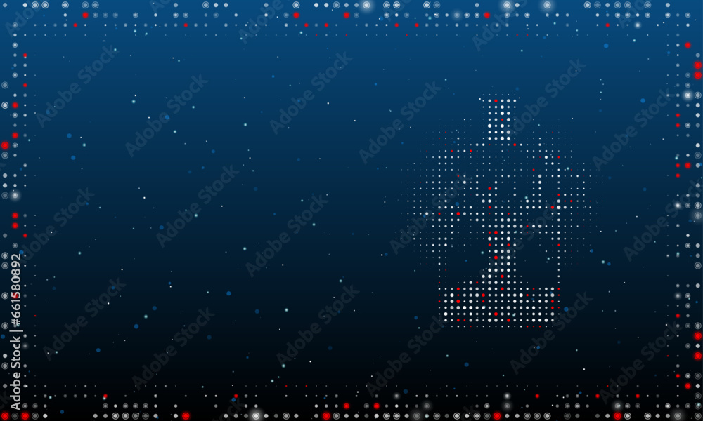 Poster on the right is the mystical tree in bottle symbol filled with white dots. abstract futuristic frame