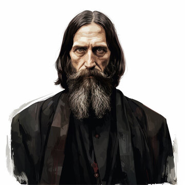 Imaginary Portrait of Rasputin, Russian sorcerer, ia generated