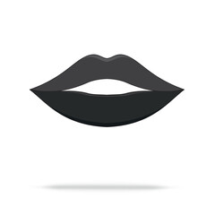 black lips icon - obrazy, fototapety, plakaty