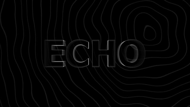 Abstract white line liquid animation. Black background UHD 4k video echo texture.	