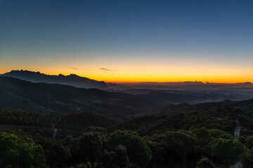 Before sunrise. Montserrat from Turó de l'Avellana @ Anoia, Catalonia, Spain.