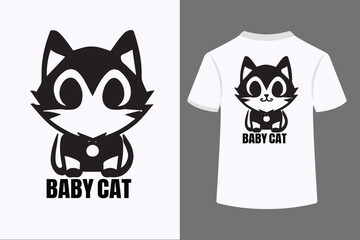 Cute Baby Cat Typography T-Shirt Design 