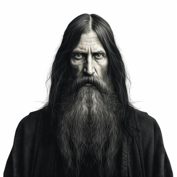 Imaginary Portrait of Rasputin, Russian sorcerer, ia generated