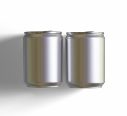 Small or mini Soda can metalic or aluminium realistic texture rendering 3D software illustration