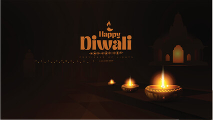 "Diwali" or Deepawali, The Festivals of Lights with beautiful Lamps or diya