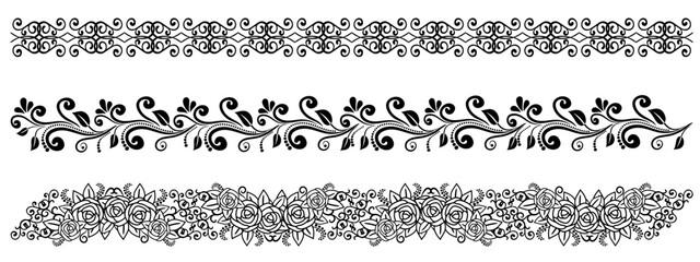 Set of vintage vector borders