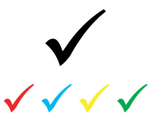 Check mark icon vector. Check mark icon sign symbol in trendy flat style. Set elements in colored icons. Check mark vector icon illustration isolated on white background