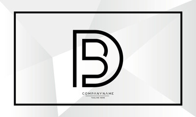 Alphabet Letters DB or BD Logo Monogram