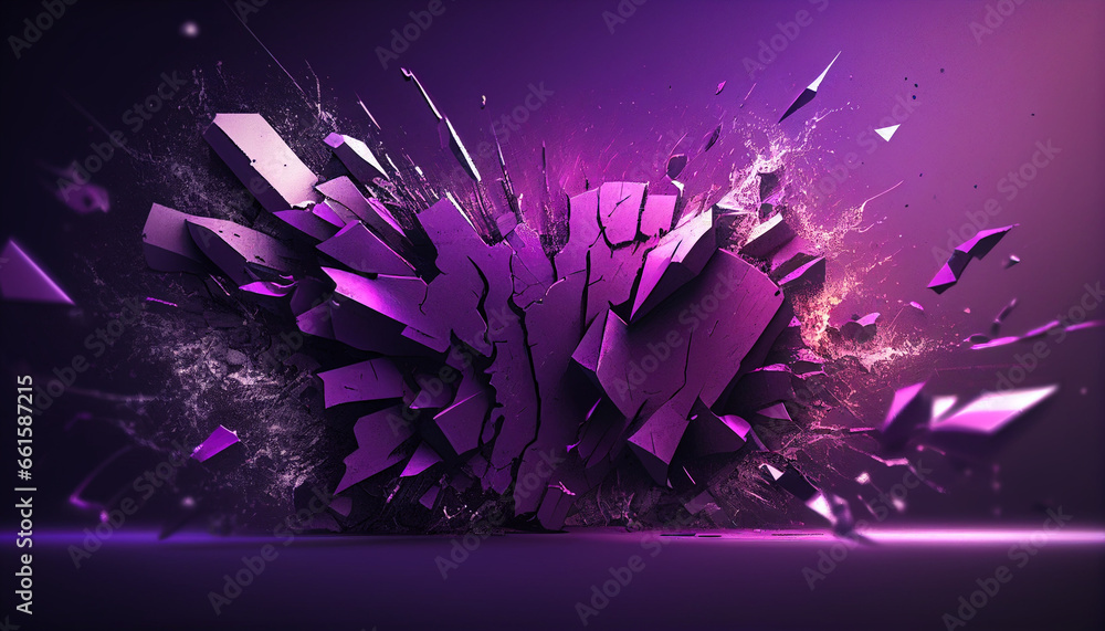 Wall mural abstract grunge background illustration, abstract purple grunge background, ai generated image