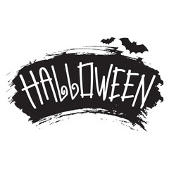 header text Halloween silhouette design