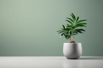 potted plant on blank backdrop. Generative AI