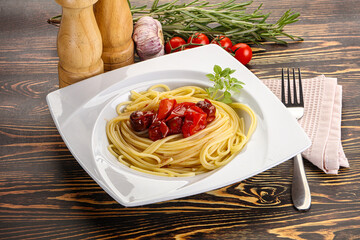 Italian pasta spaghetti with tomato