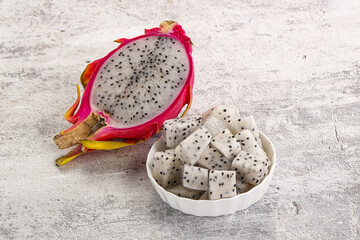 Dragon fruit Pitahaya in the bowl