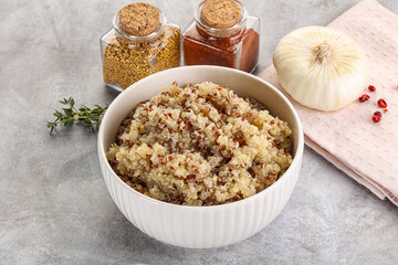 Vegan cuisine - boiled quinoa cereal