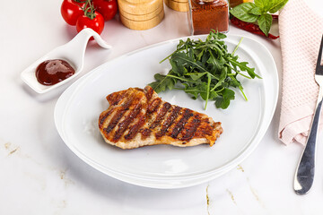 Delicous grilled pork meat steak