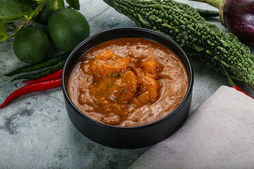 Indian cuisine - Masala with prawn