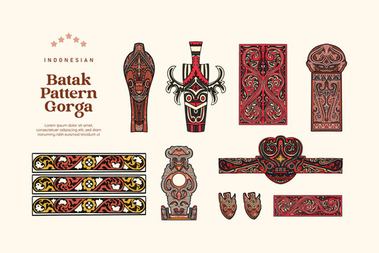 Isolated Batak Pattern North Sumatera Indonesia Illustration