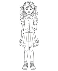 Coloring book for children, girl character.