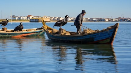 Fototapeta premium Lucky man fishing
