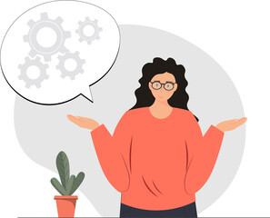 Person finding ideas, creativity, making some decisions, working out 