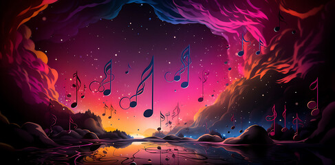 Music Background With Notes