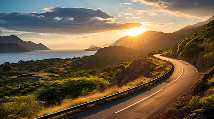 Embark on an awe-inspiring voyage through winding roads surrounded by majestic sceneries.