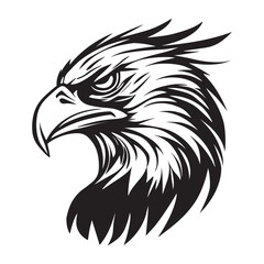 Eagle or Hawk head tattoo logo, Eagle bird face logo, symbol or icon vector illustration template