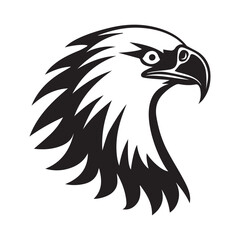 Eagle head logo symbol icon, simple black and white vector illustration