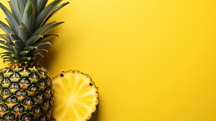 Pineapple fruit background yellow color