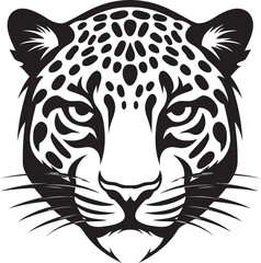 Graceful Power Black Leopard Icon in Vector Fiercely Refined Black Vector Leopard Logo Design