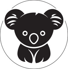 Adorable Cling Vectorized Koala Crest Shadowy Serenity Abstract Koala Design