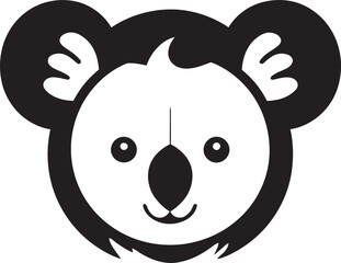 Majestic Simplicity Sleek Branding Artistic Koala Symbol Monochromatic Beauty