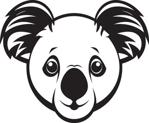 Monochromatic Majesty Minimalist Koala Profile Eyes of the Koala Logo of Delight