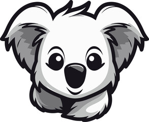 Silhouette of a Cozy Climber Swooping with Style Modern Koala Icon