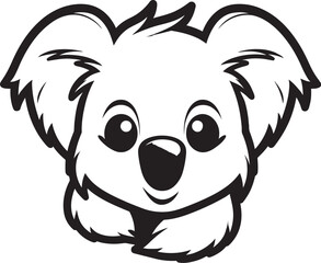 Swooping with Style Modern Koala Icon Elegant Tree Dweller in Darkness Logo Design