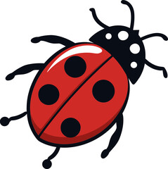 Minimalist Majesty Monochrome Ladybug Profile Sleek and Stylish Insect Icon of Delight