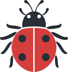 Eyes of Intrigue Vectorized Ladybug Design Iconic Beauty Ladybug Badge in Monochrome