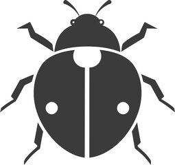 Iconic Beauty Ladybug Badge in Monochrome Silhouette of Delight Elegant Ladybug Symbol