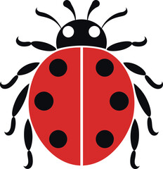 Vectorized Elegance Black Ladybug Icon Minimal Marvel Ladybug Badge in Shadows