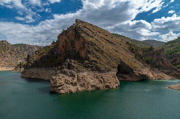 View of the Qu&eacute;ntar reservoir (Granada) on an autumn morning