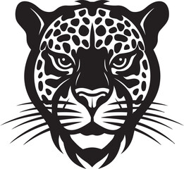 Regal Predator Black Vector Leopard Logo Graceful Dominance Black Leopard Icon in Vector